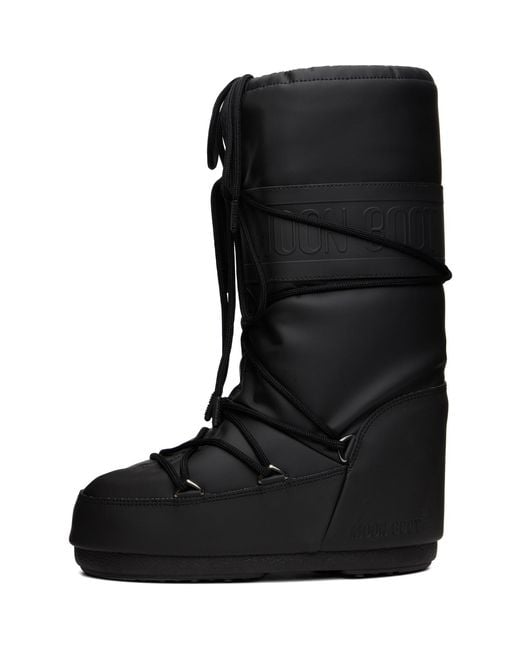 Moon Boot Black Icon Rubber Boots for men