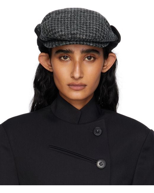 OPEN YY Black Harris Tweed Bicycle Foldable Cap