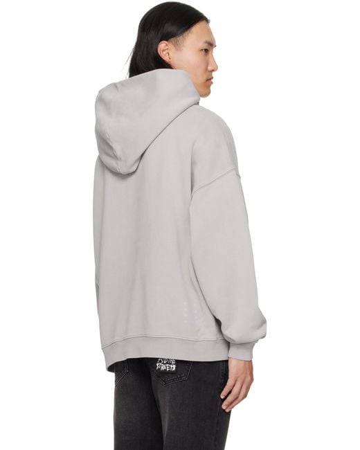 Ksubi Gray Blasted Hoodie for men
