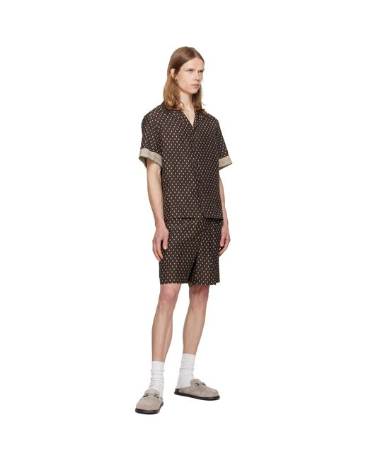 Ferragamo Black Silk Bermuda Shorts for men