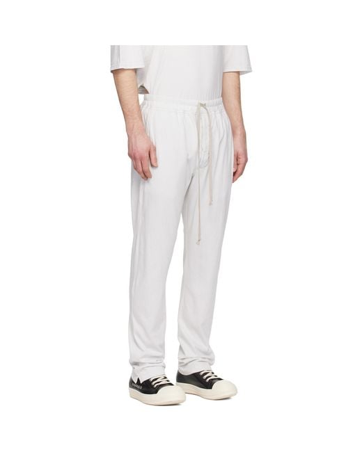 Rick Owens White Off- Temple Berlin Drawstring Sweatpants for men