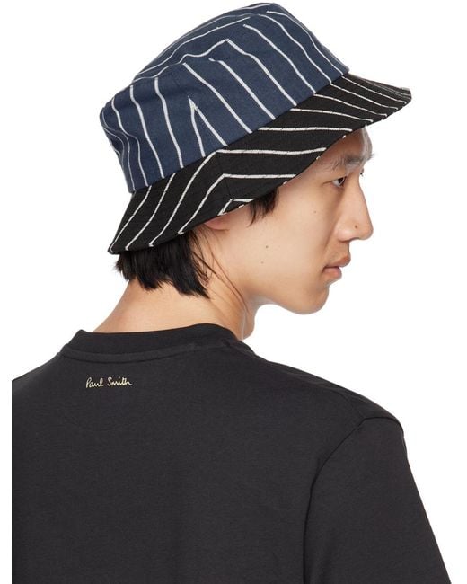 Paul Smith Black & Blue Deck Stripe Hat for men