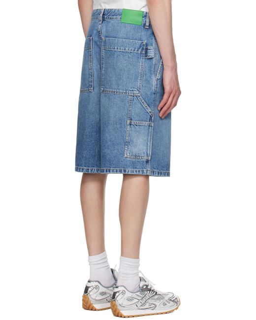 Bottega Veneta Blue Vintage Denim Cargo Shorts for men