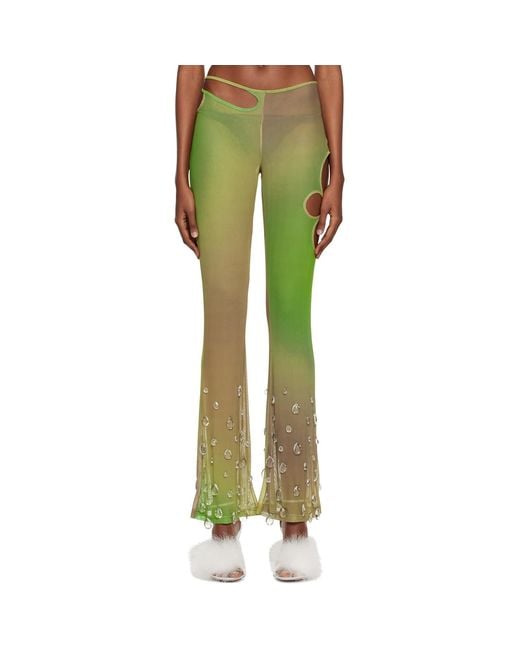 Gcds Green Khaki Sita Drops leggings
