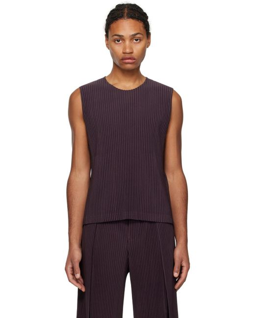 Homme Plissé Issey Miyake Homme Plissé Issey Miyake Purple Tailored Pleats 2 Tank Top for men