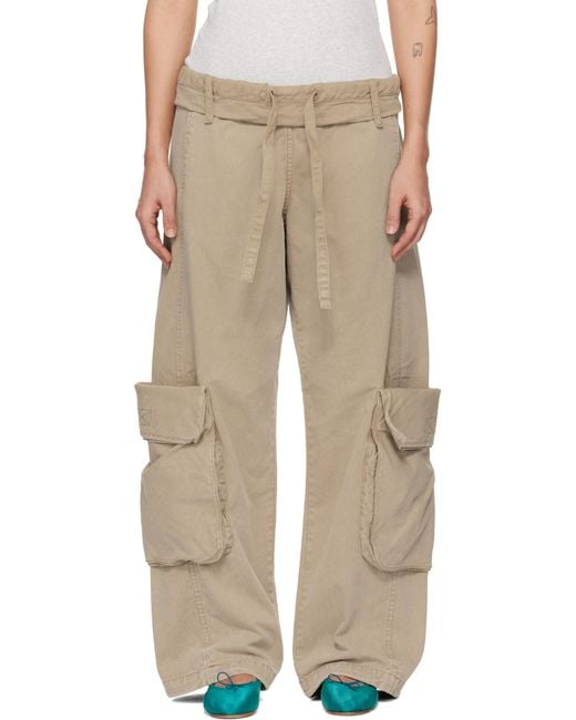 パンツ open yy WASHED ROLLED CARGO PANTS OPEN YY Washed Rolled Cargo Pants in Natural | Lyst