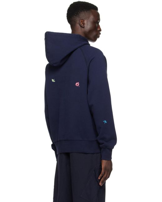 PS by Paul Smith Blue Navy Floral Hoodie for men