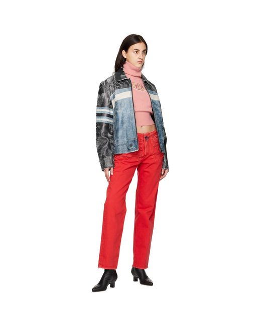 DIESEL Red Destroyed Jeans