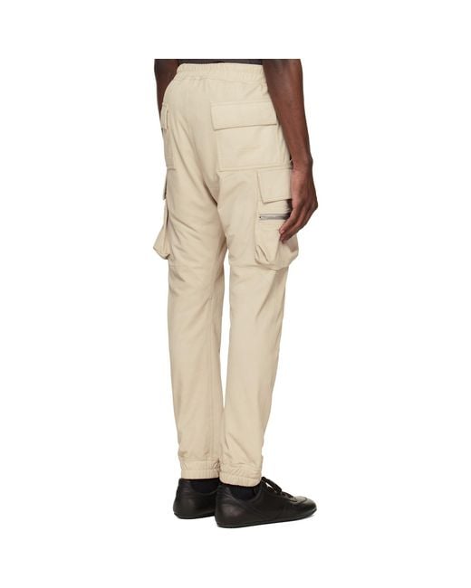Rick Owens Natural Temple Mastodon Cargo Leather Pants for men