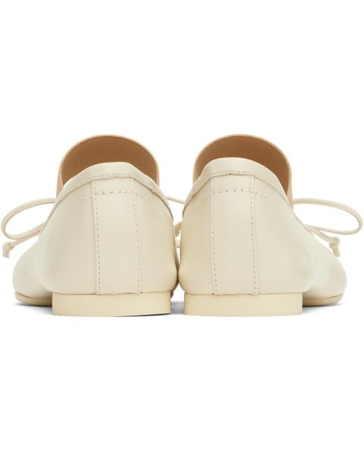 MM6 by Maison Martin Margiela Black Off- Anatomic Ballerina Flats