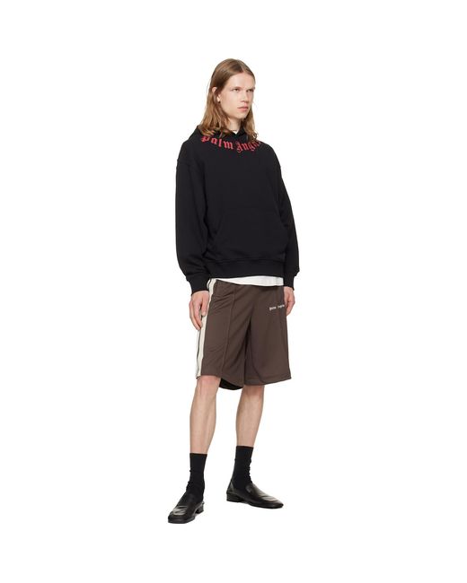 Palm Angels Black Neck Logo Hoodie for men
