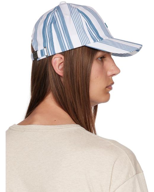 Acne White & Blue Micro Patch Cap for men