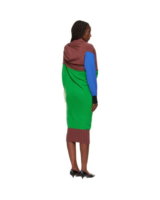 Issey Miyake Green November Sleeves Collection Midi Dress