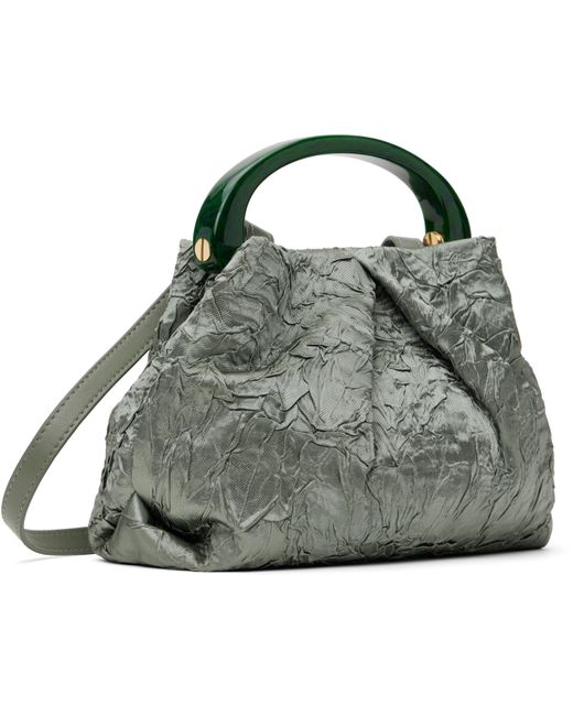 【Dries Van Noten】グリーン スモール Folded Crushed バッグ Dries Van Noten グリーン スモール Folded Crushed バッグ