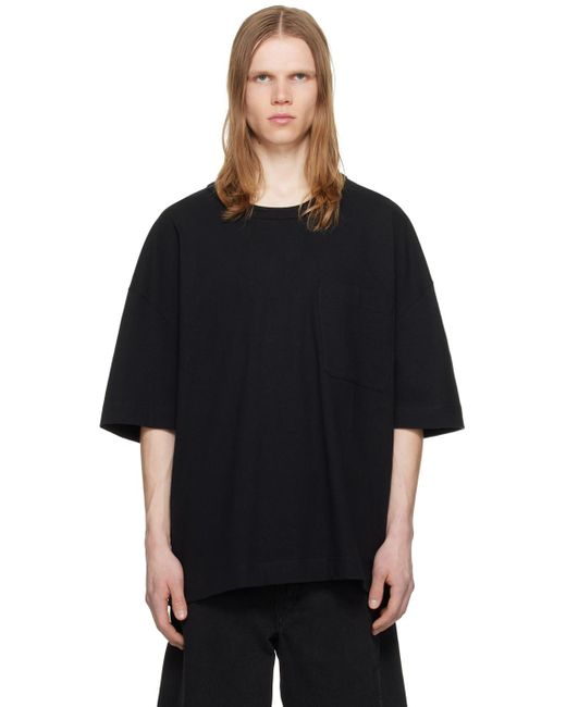 T-shirt droit noir Lemaire pour homme en coloris Black