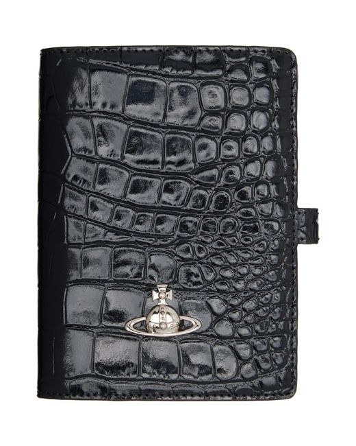 Vivienne Westwood Gray Croc-Embossed Passport Holder for men