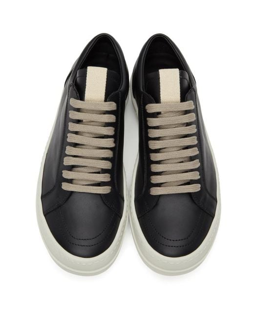 Rick Owens Leather Black Vintage Low Sneakers for Men - Lyst