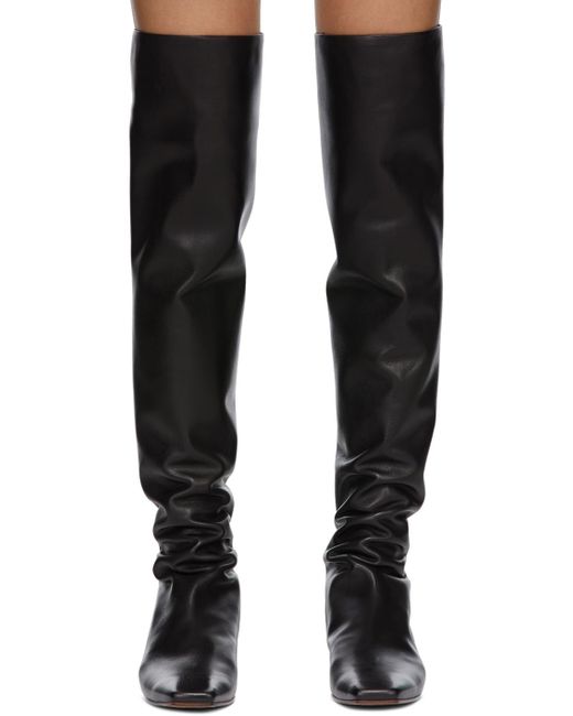 black slouch flat boots
