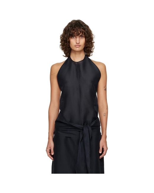 LE17SEPTEMBRE Black Fluid Halterneck Top