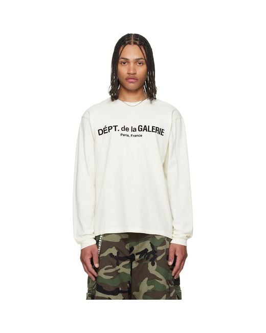 GALLERY DEPT. Black Off- French Logo Lux Long Sleeve T-Shirt for men