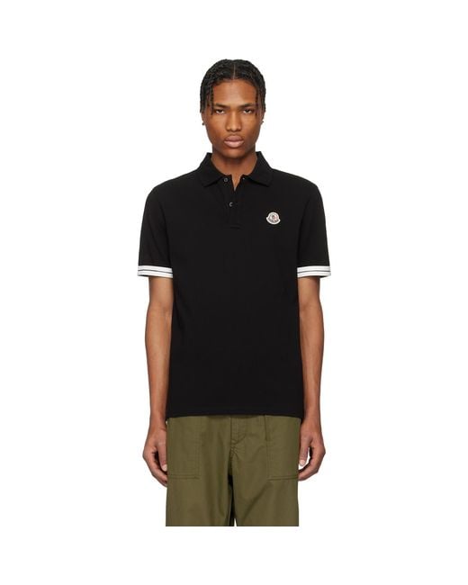 Moncler Black Archivio Ss Polo for men