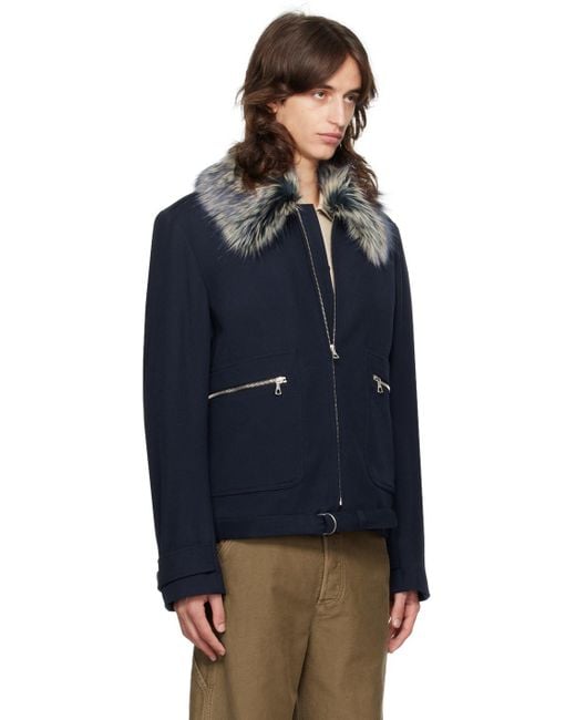【大人気】DRIES VAN NOTEN ブルー ウール ベノ ジャケット メンズ Dries Van Noten ネイビー ウール ジャケット ブルー | Lyst