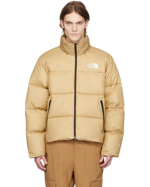 The North Face Khaki Rmst Nuptse Down Jacket in Natural for Men | Lyst