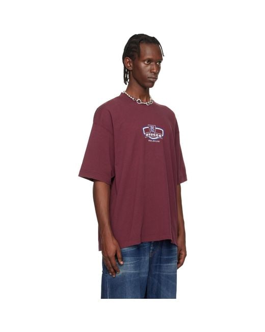 Vetements Red Burgundy 'Brugge' Tourist T-Shirt for men