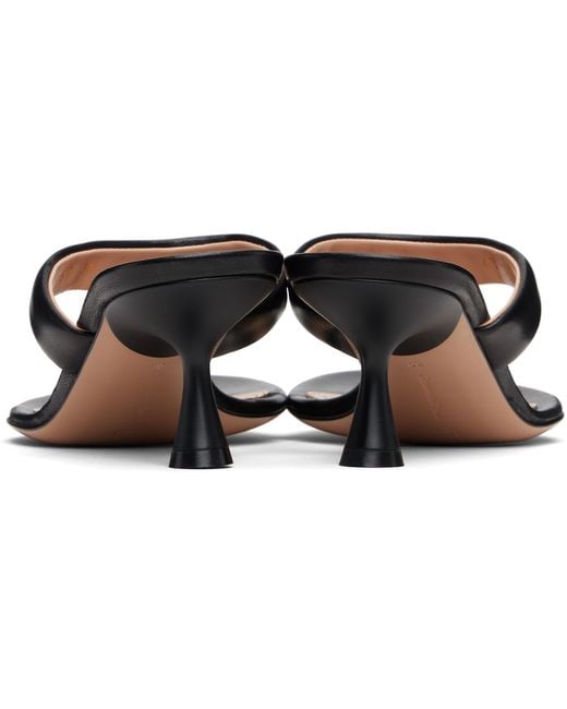Gianvito Rossi Black Ascent Thong 55 Heeled Sandals