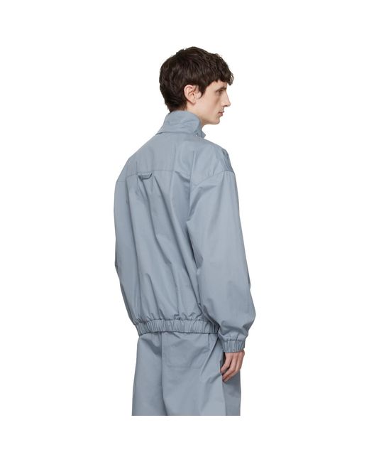 Rier Blue Cotton Windbreaker Jacket for men