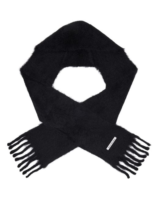 Acne Black Hooded Scarf