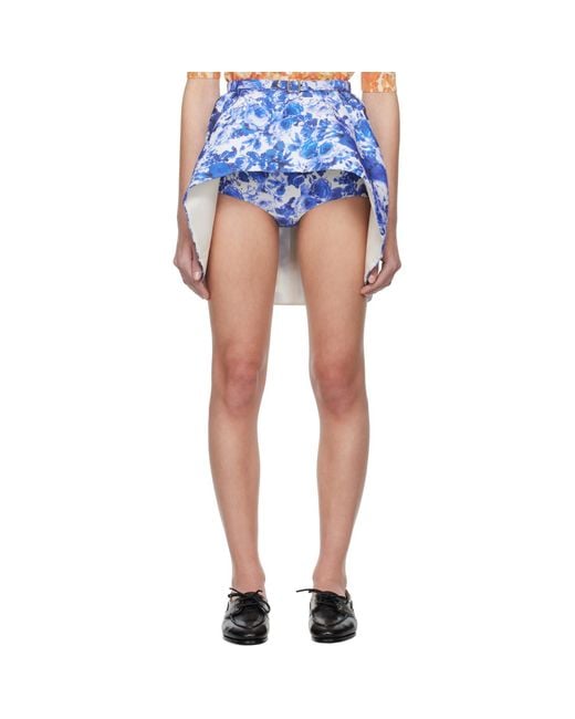 Bally Blue Silk Miniskirt