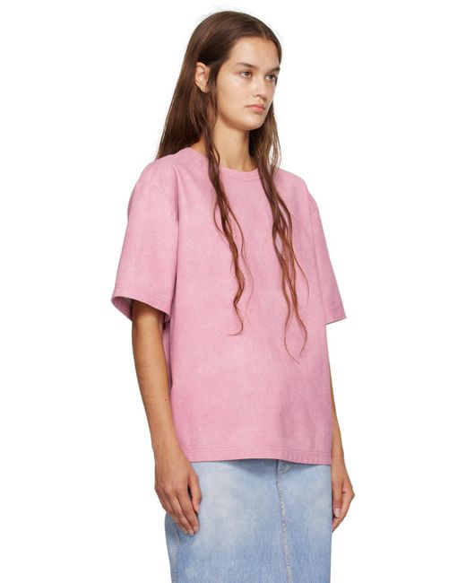 Bottega Veneta Pink Printed Leather T-shirt