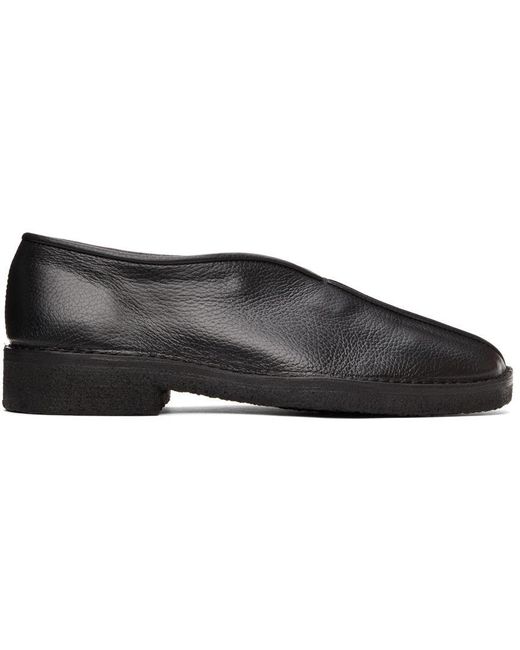 Lemaire Black Square Toe Loafers for men