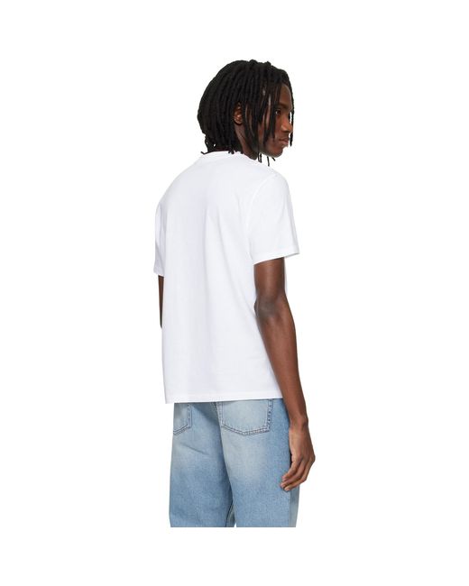 AMI White Cotton Ami De Coeur T-Shirt for men