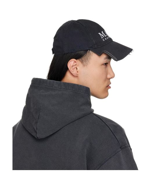 Balenciaga Blue Faded Cotton Drill Cap for men