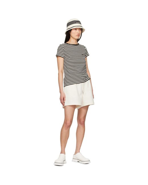 Moncler Black Off- & Striped T-Shirt