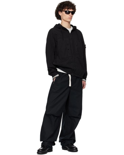 メンズ Stone Island ブラック Stretch-Tc Supimaコットン ツイル ジャケット Black