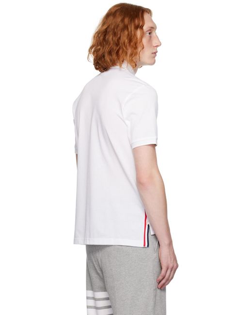 メンズ Thom Browne Thom E ホワイト パッチポケット ポロシャツ White