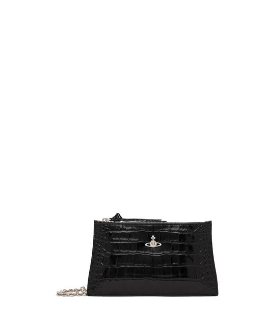 Vivienne Westwood Black Small Flat Zip Clutch