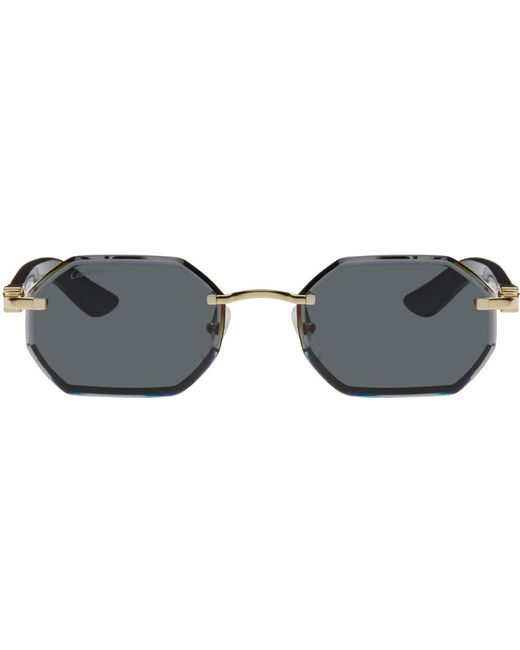 Cartier Black & Gold Signature C De Sunglasses for men