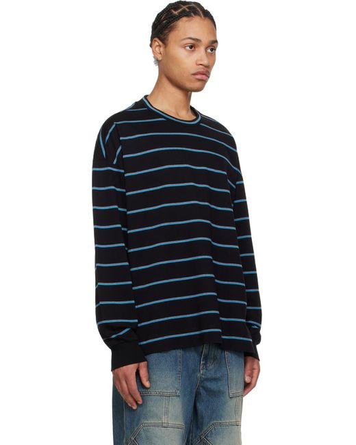Juun.J Blue Striped Long Sleeve T-shirt for men