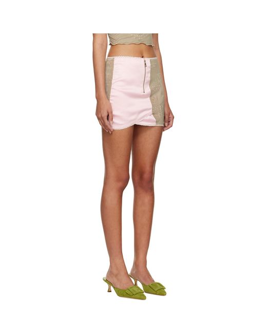 POSTER GIRL Multicolor Ssense Exclusive Taupe Teddy Miniskirt