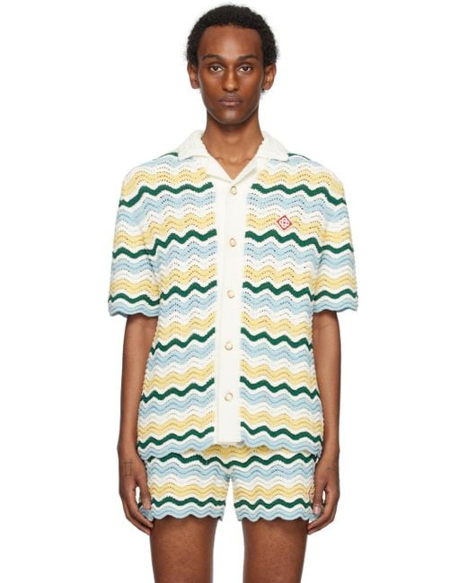 Casablancabrand Multicolor Wavy Bouclé Shirt for men