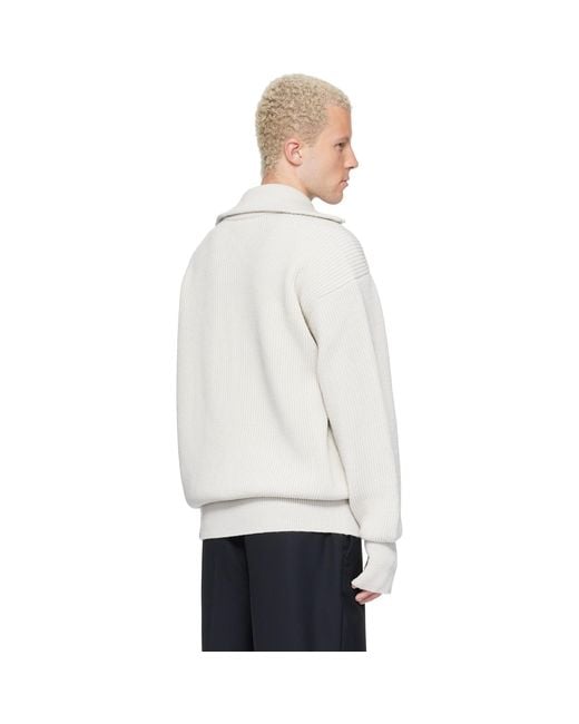 Rier White Utility Cardigan for men