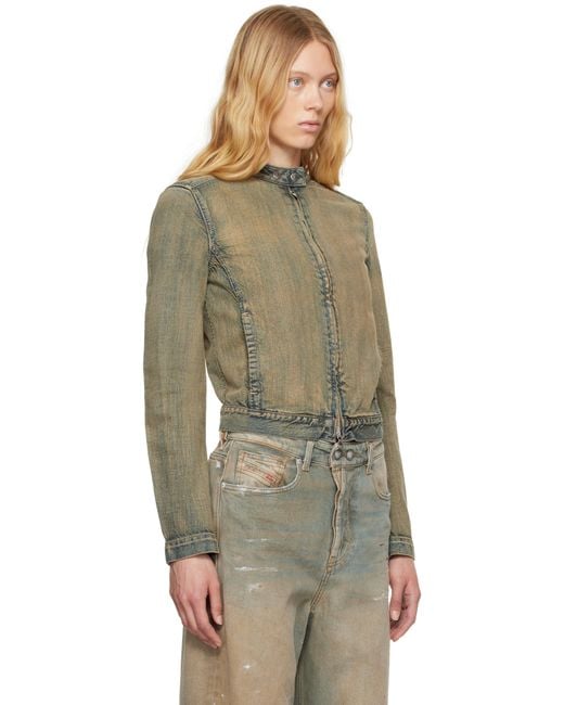 DIESEL Green De-Mornin Denim Jacket