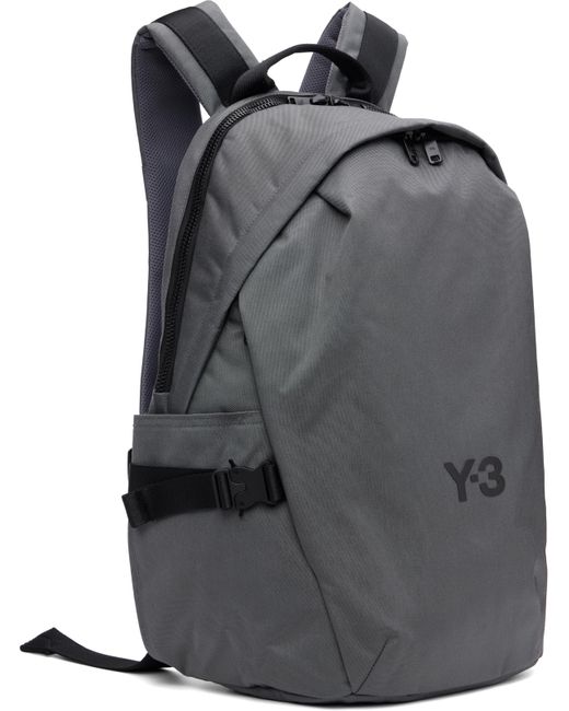 Y-3 Gray Staple Backpack for men