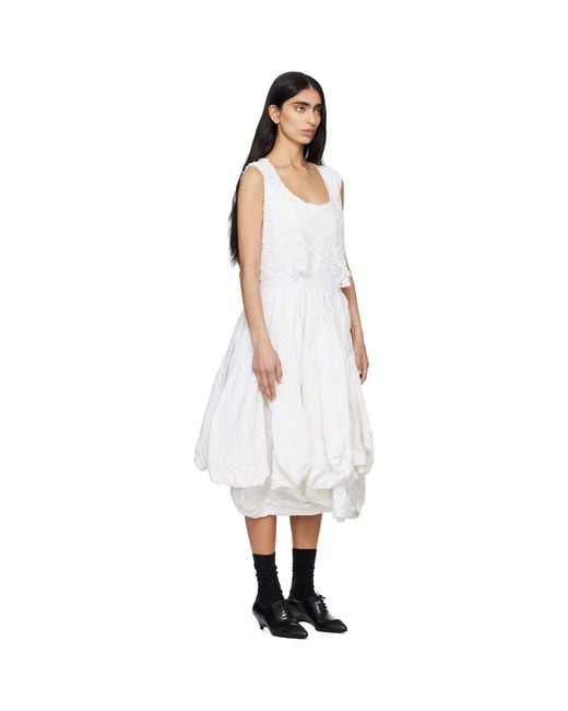 Comme des Garçons Black Off- Gros Grain Brocade Lace Garment Treated Midi Dress