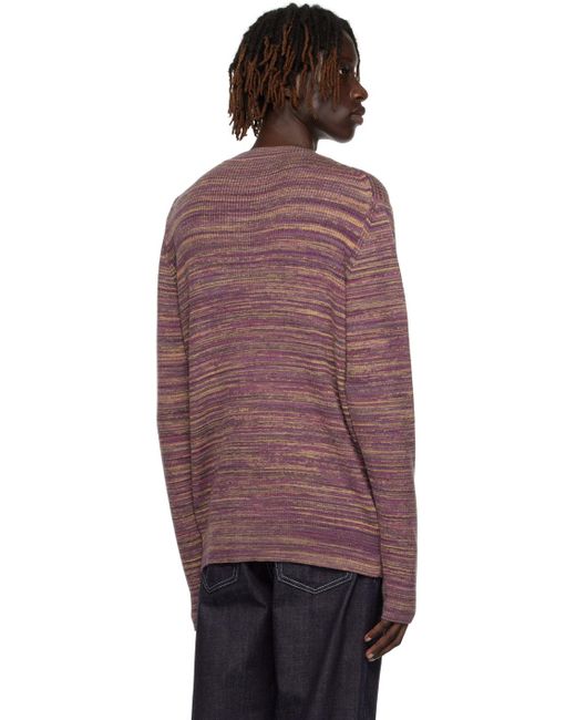 De Bonne Facture Purple Ribbed Sweater for men