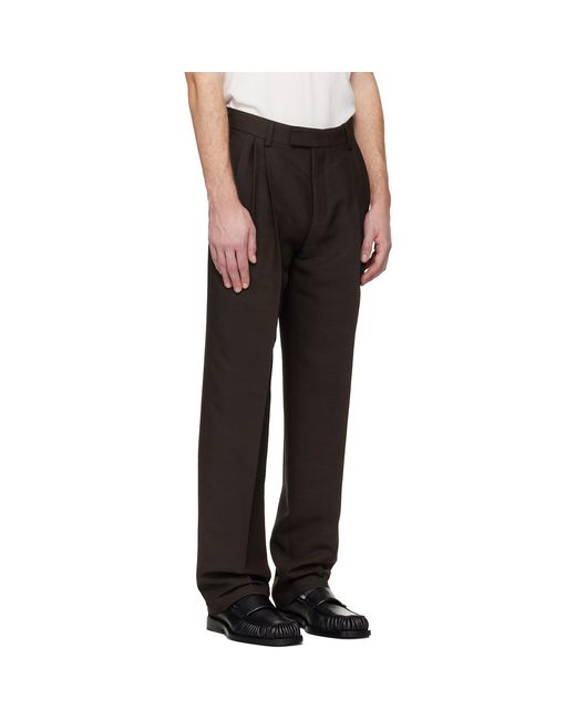Ferragamo Black Pleated Trousers for men